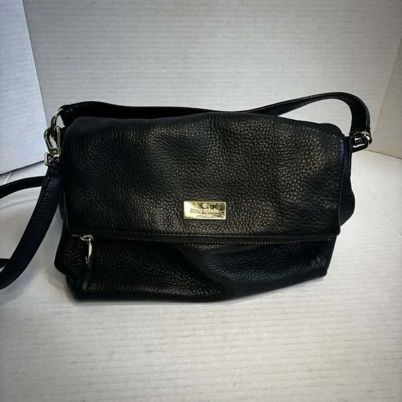 Kate Spade New York Polly Black Leather Convertible Crossbody Bag - Picture 1 of 7